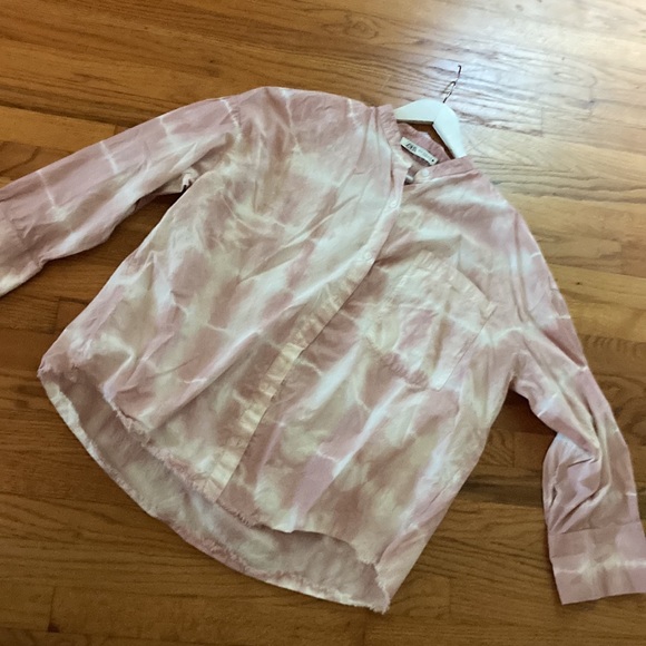 ZARA cotton oversized tie dye shirt medium weight cotton XL - Picture 5 of 7
